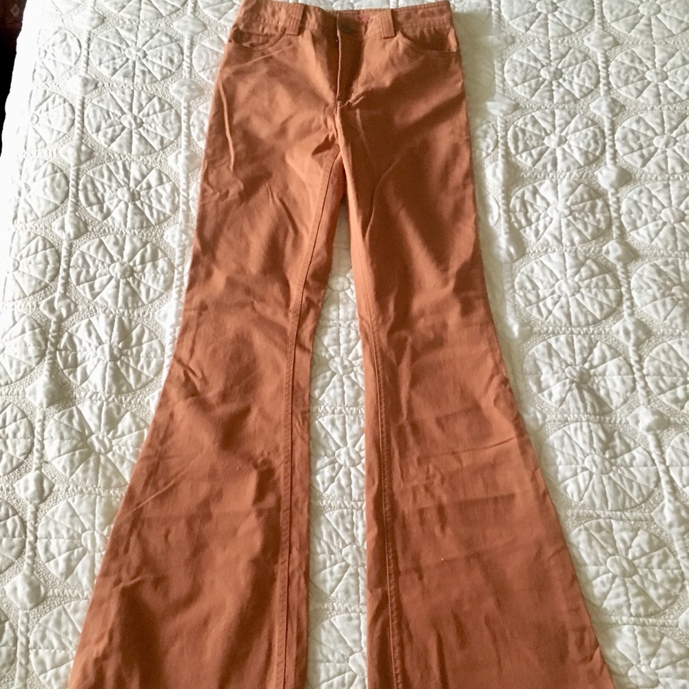 Alice + Olivia High Waist Rust Color Flare Jeans